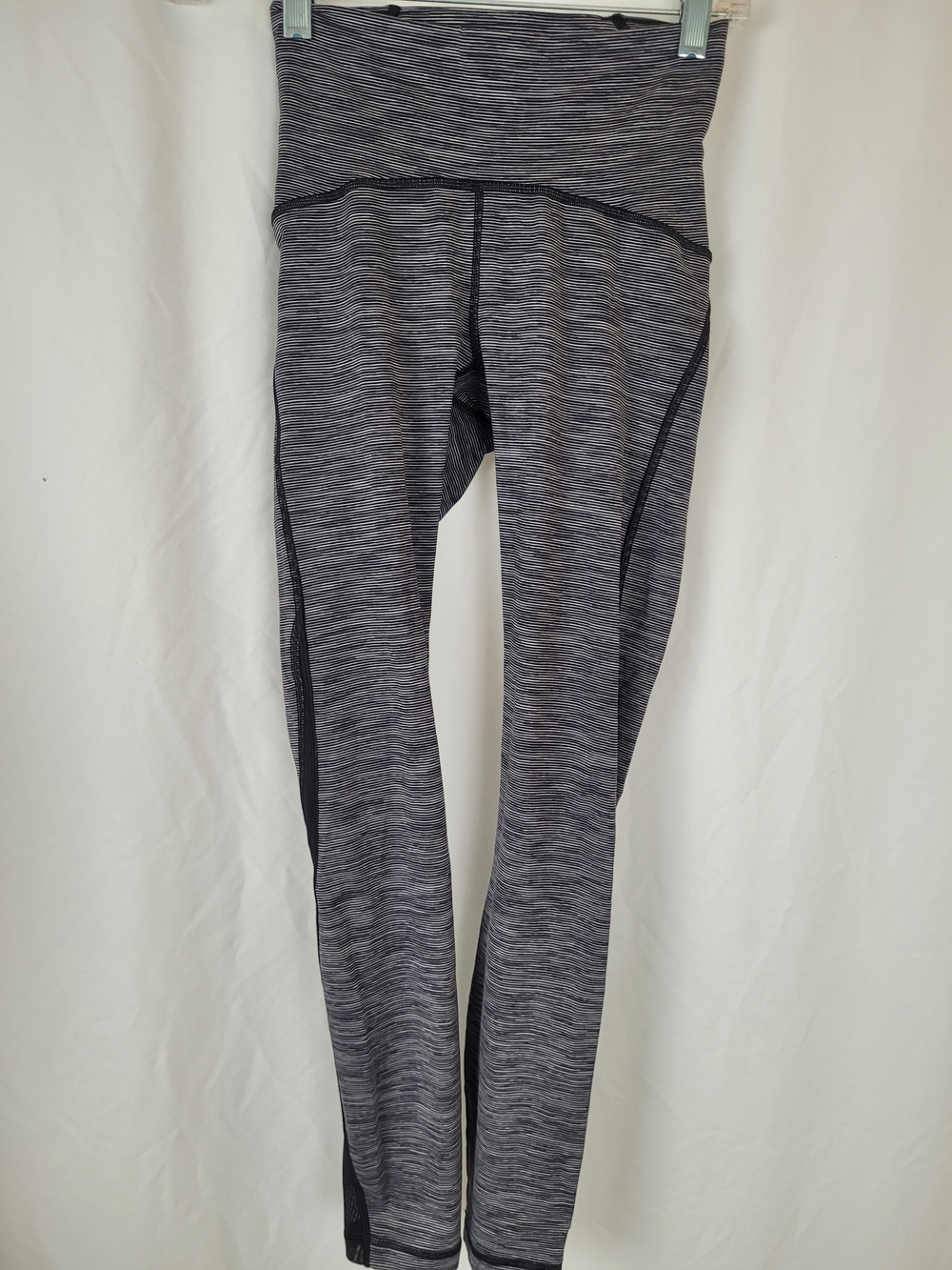 Lululemon athletica Black and Charcoal Striped Workout Leggings